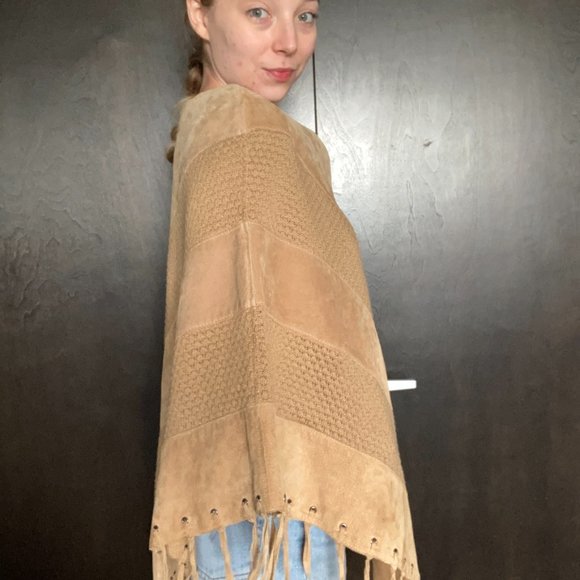 Nevada Suede Fringe Poncho - Picture 2 of 8